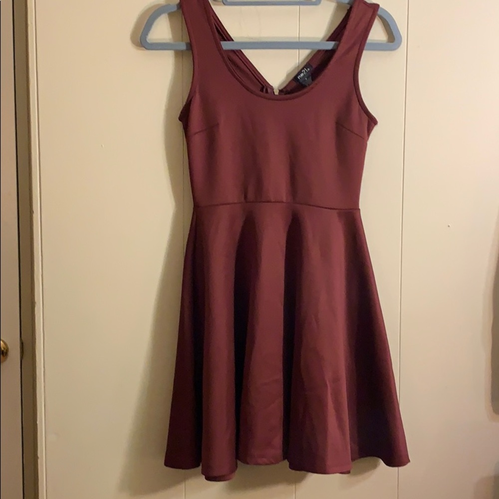 Maroon Scoop neck dress